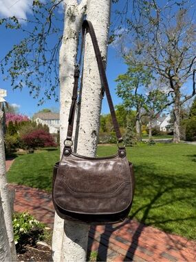 Frye Melissa Saddle Bag Brown Leather Crossbody Shoulder Bag Boho Western